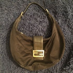 Fendi Black Fabric Mama Forever Hobo